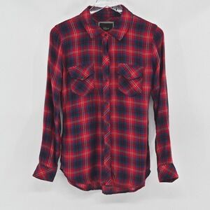 Rails Hunter Plaid Button Down Shirt Womens Size XS Red Navy Blue Flannel Top